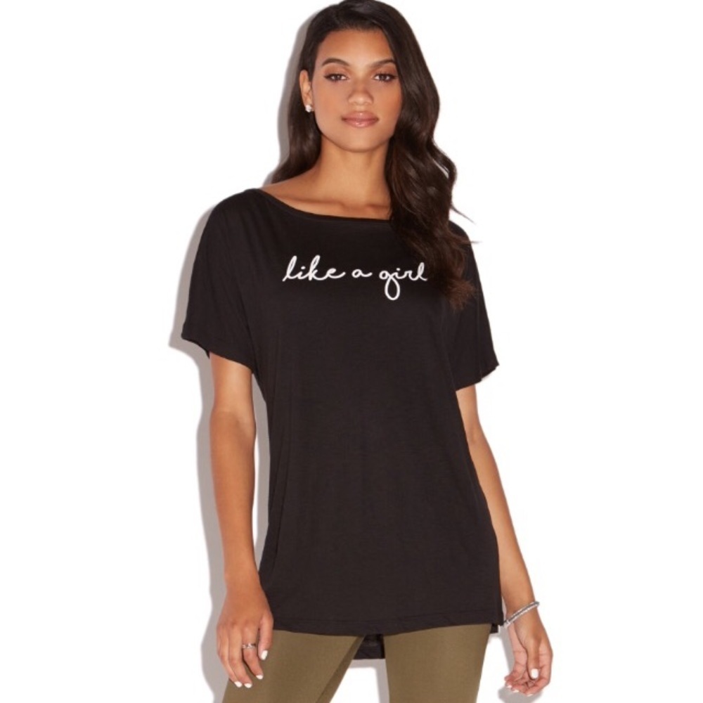 NWT JustFab Like a Girl Short Sleeve Tee